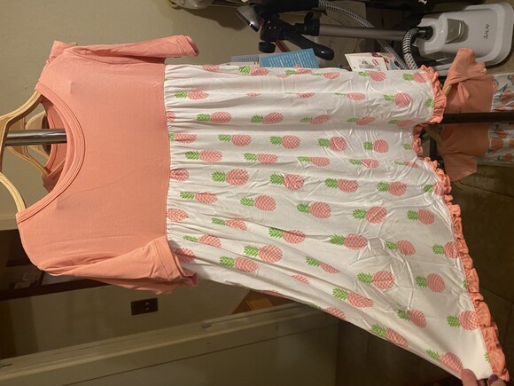 Kickee Pants Other - Kickee Pants Short Sleeve Swing Dress Romper Pink Pineapples Girl